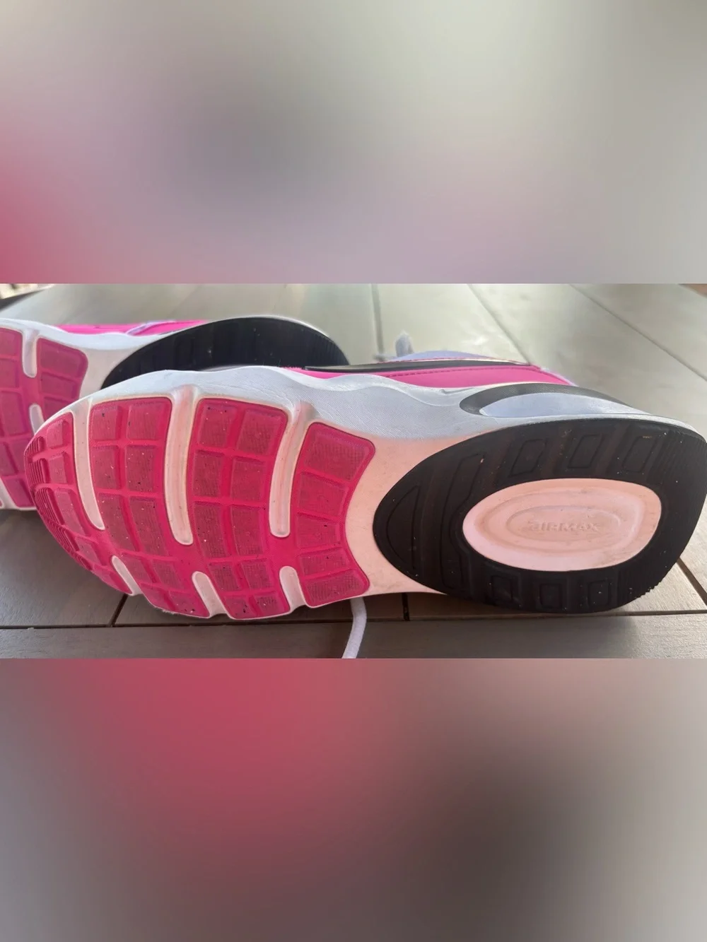 Nike White and Hot Pink Air Max Sneakers